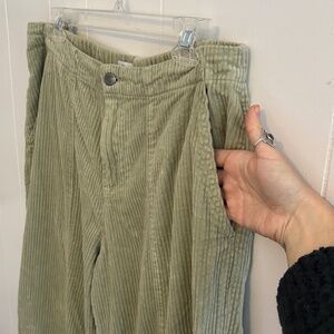 Wide Leg pistachio corduroy pants